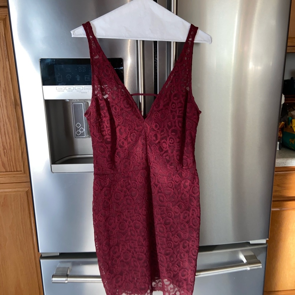 B. Darlin short burgundy cocktail/homecoming dress